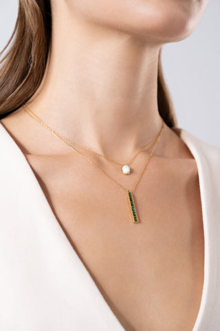 Theodora Emerald 24K Gold Necklace - Gold Vermeil Necklaces - Womuse | Fine Jewelry