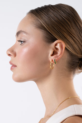 Helen Emerald 24K Gold Earrings -  Earrings - Womuse | Fine Jewelry