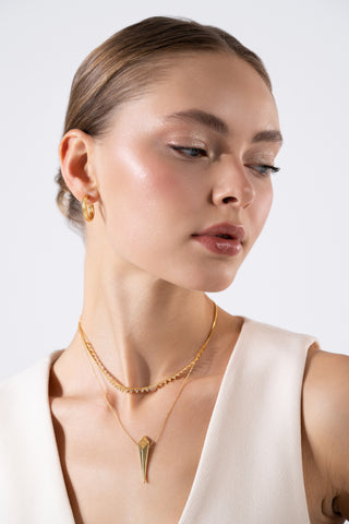 Twisted Oval Gold Earrings - Earrings - Womuse | Fine Jewelry