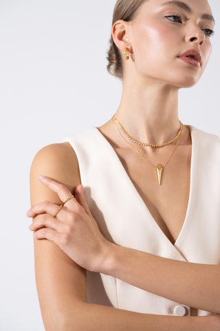 Pyramid Gold Necklace - Gold Vermeil Necklaces - Womuse | Fine Jewelry