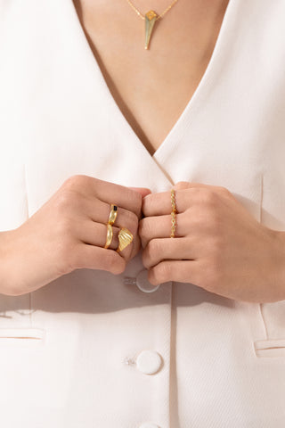 Croissant Gold Ring - Gold Vermeil Rings - Womuse | Fine Jewelry