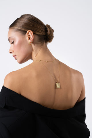 Hexagon Zircon Gold Earrings -  Earrings - Womuse | Fine Jewelry