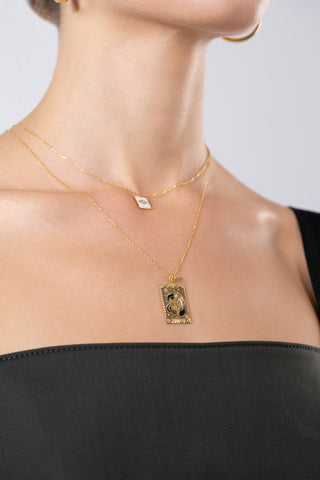 Strength Tarot Gold Vermeil Necklace - Gold Vermeil Necklaces - Womuse | Fine Jewelry