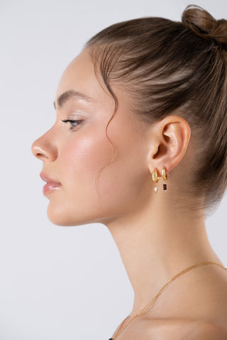 Hexagon Gold Hoop Earrings -  Earrings - Womuse | Fine Jewelry