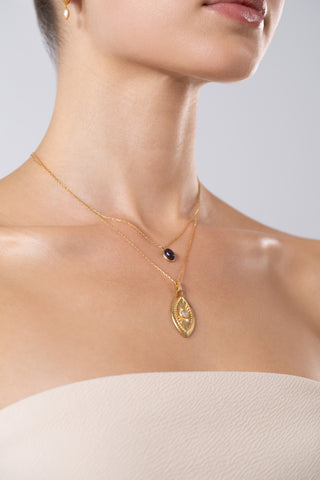 Regina Oculorum Moonstone Gold Necklace - Gold Vermeil Necklaces - Womuse | Fine Jewelry